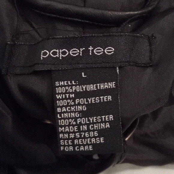 Paper tee faux leather jacket (KKK) #2 - Picture 8 of 8